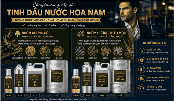 Tinh dầu nước hoa nam sỉ