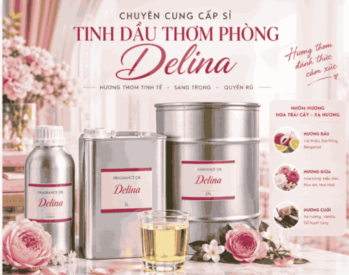 Tinh dầu xông phòng Delina - hương liệu khuếch tán giá sỉ